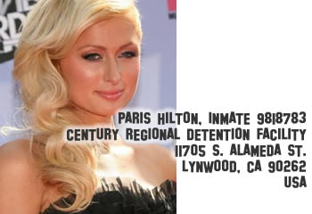 Scrivi a Paris Hilton in prigione scriviparisprigione Scrivi a Paris Hilton in prigione