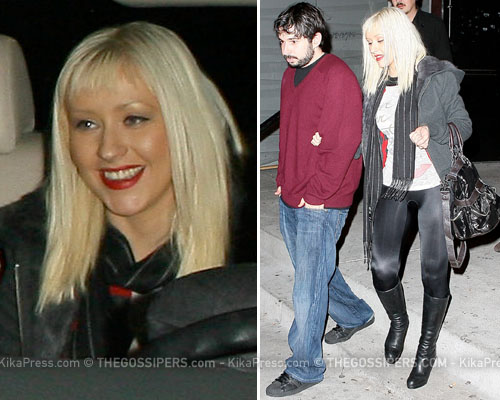christina Christina Aguilera a cena con il marito