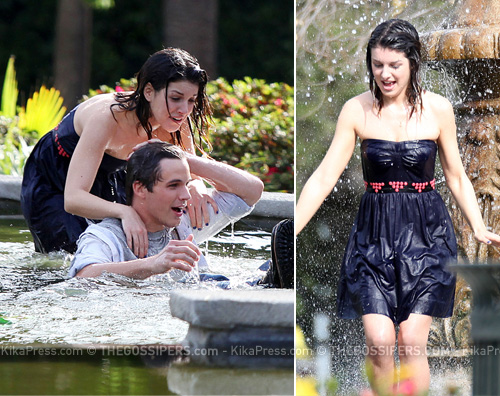 shenae 90210 Bagno nella fontana sul set di 90210