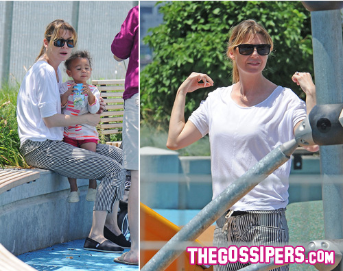 Ellen Pompeo al parco con Stella Luna