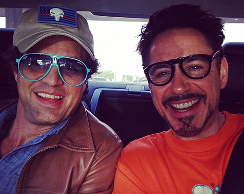 ruffalo downey2 Mark Ruffalo passa il Memorial Day con Robert Downey Jr.