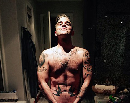 Robbie Williams IG Robbie William nudo per il suo compleanno