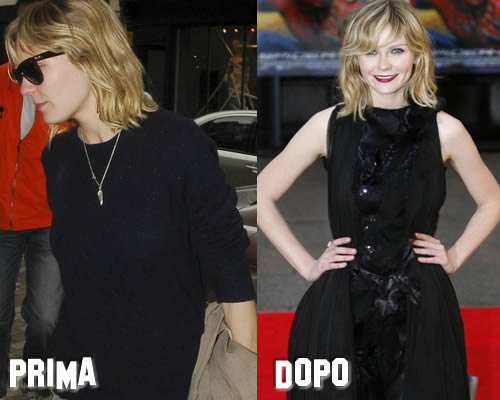 PRIMAdopokirsten Kirsten Dunst prima e dopo il red carpet