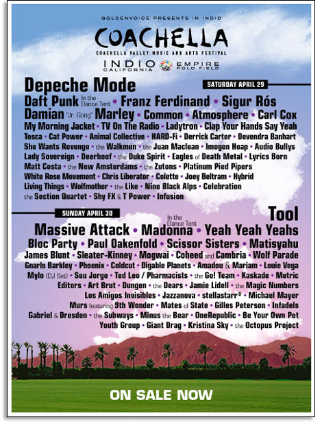 Madonna: parenti lontani e tour coachella poster Madonna: parenti lontani e tour