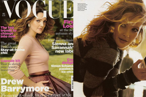 drewbarryvogue Drew Barrymore per Vogue