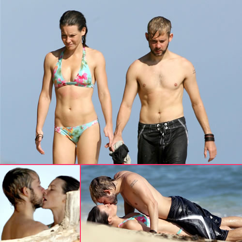 evangeline dominic spiaggia Evangeline Lilly e Dominic Monaghan in spiaggia