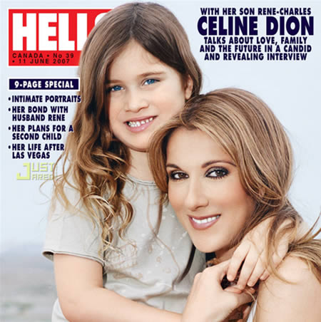 maschiettostranoceline Celine Dion su HELLO con il figlio