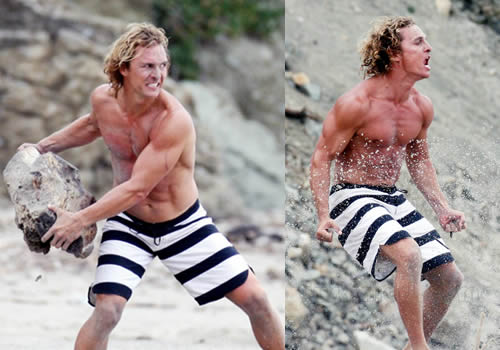 matthew surferdude muscoloso Matthew McConaughey sul set di Surfer dude