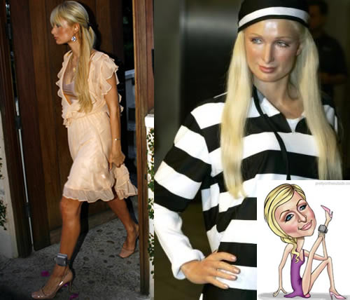 parisbraccialettogaleotta Paris con il braccialetto elettronico alla caviglia