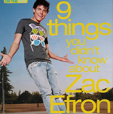 zacefron9things 9 cose che non sapete su Zac Efron