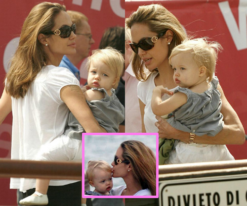 angieshiloh Angelina, Shiloh e famiglia sul taxi a Venezia