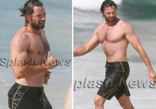 cosowolverine Hugh Jackman tra le acque di Bondi Beach