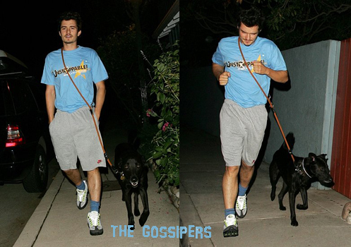 orlandobloom1 Orlando a spasso con il cane