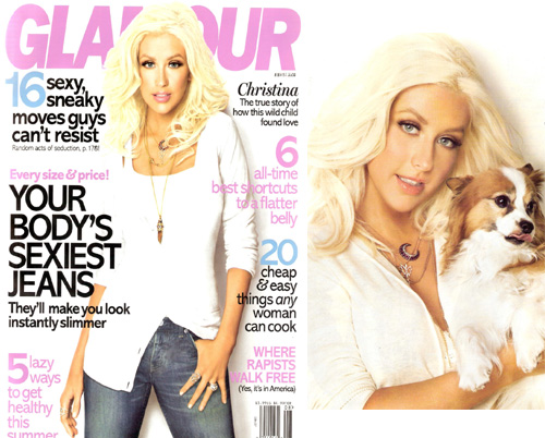 glamourchris Christina Aguilera su Glamour di Agosto