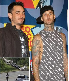 crash DJ AM e Travis Barker sopravvivono ad un incidente aereo