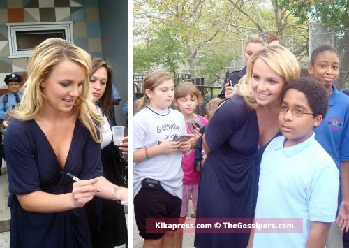 britn Britney Spears visita una scuola del Bronx