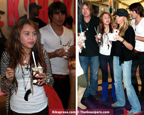 gelato Miley Cyrus in gelateria con Justin