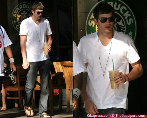 ashtons Ashton Kutcher fa tappa da Starbucks