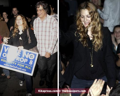 drew Drew Barrymore protesta contro la Prop 8