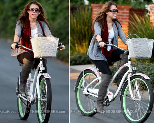 mileybici Miley Cyrus preferisce la bicicletta