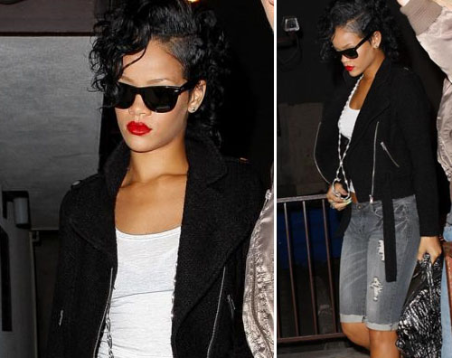 riri recording Rihanna in studio di registrazione