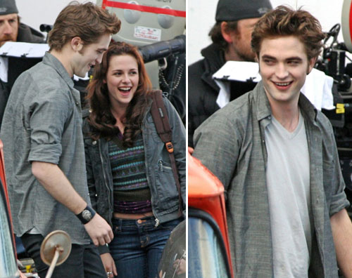 set new moon Kristen e Robert al lavoro sul set