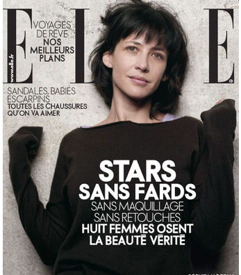 sophie marceau senza trucco Monica Bellucci senza trucco su Elle