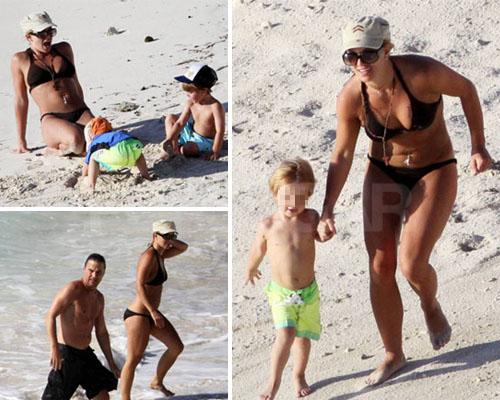 britney spiaggia Britney Spears ai Caraibi con i figli