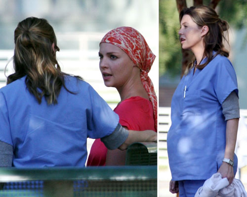 greysset Katherine e Ellen sul set di Greys