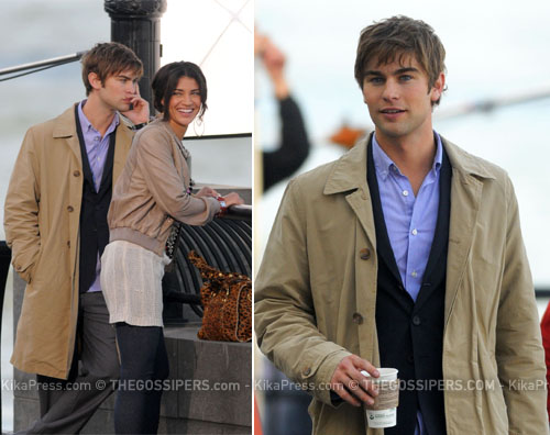 ggirlset Chace e Jessica sul set di Gossip Girl