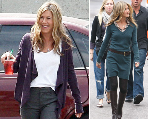 jennifer aniston Jennifer Aniston felice sul set