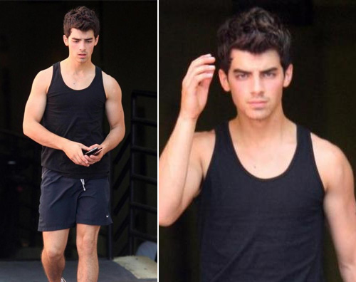 jonas pomp Joe Jonas impegnato in palestra