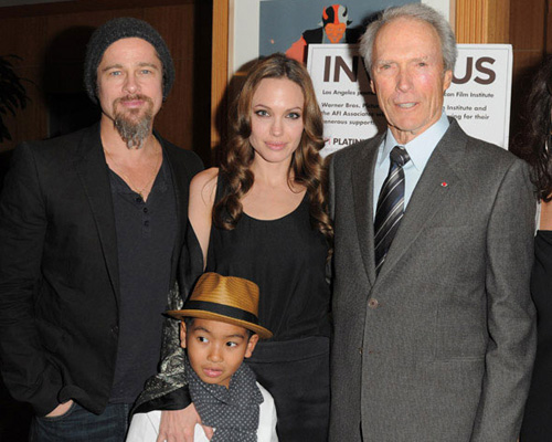 brad angie maddox clint Brad e Angelina sul red carpet di Invictus