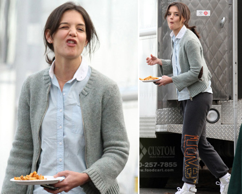 holmes set Katie Holmes pranza sul set
