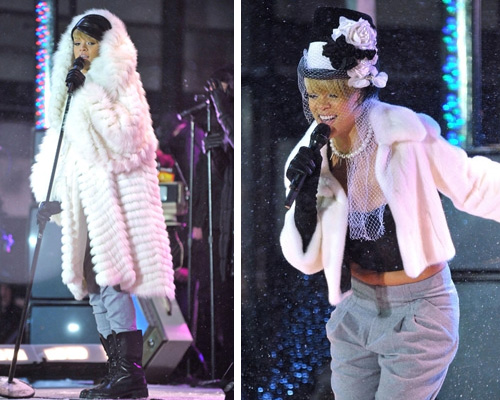 rihannaneve Rihanna canta al Rockefeller Center