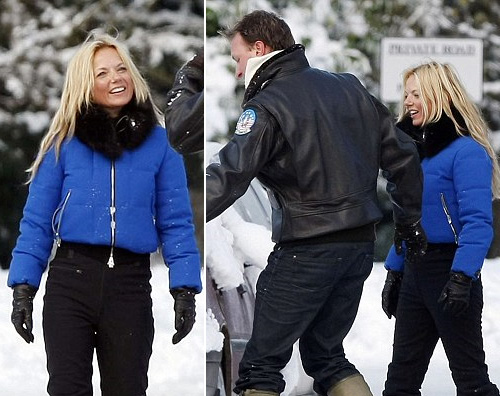 geri neve Geri Halliwell gioca con la neve