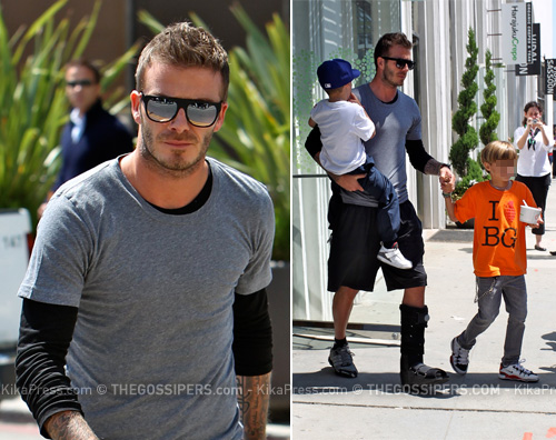 DAVID bimbi David a Los Angeles con i figli