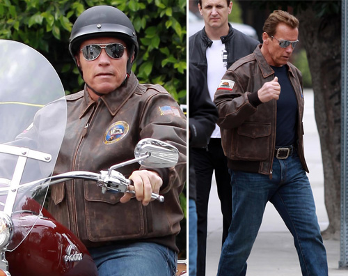 arnold moto Arnold Schwarzenegger in sella a Santa Monica