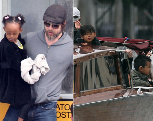 brad barca Brad Pitt porta i figli in barca