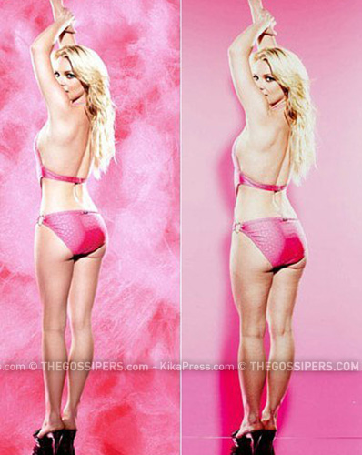 britney prima e dopo2 Britney e suoi scatti prima del fotoritocco