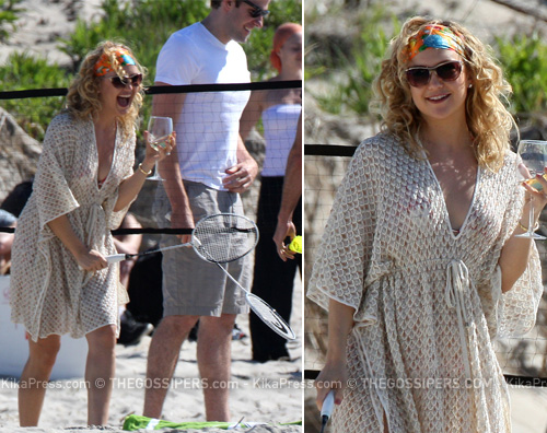 hudson badminton Kate Hudson gioca a badminton sul set