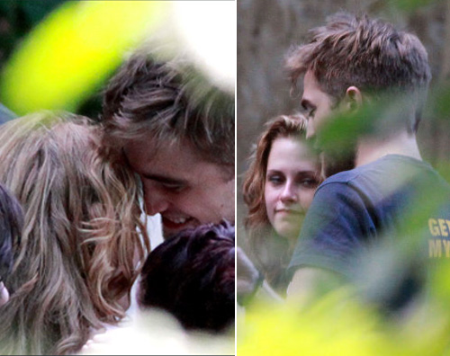 affettuosi set Robert Pattinson e Kristen Stewart: il bacio che aspettavamo