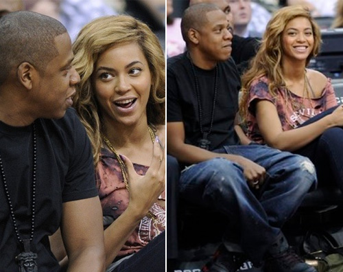 beyonce.nets .game  Beyoncé e Jay Z a bordo campo per i Nets