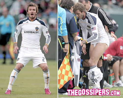 spogliarello beckham Spogliarello in campo per David Beckham