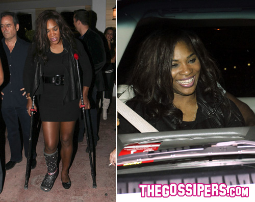 serena williams gesso Un gesso decorato con Swarovski? Roba da celebrità