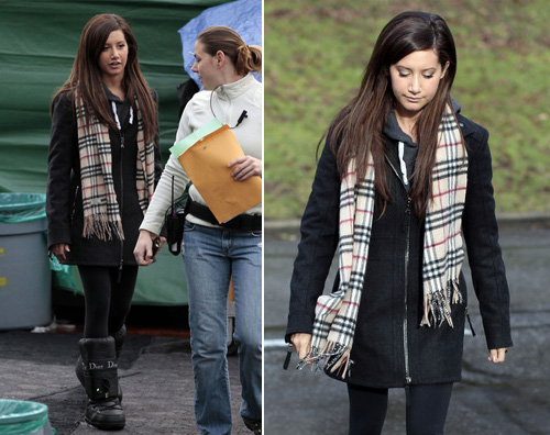 tisdale set Ashley Tisdale sul set di Hellcats