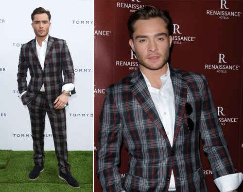 ed plaid Ed Westwick indossa un plaid a Londra