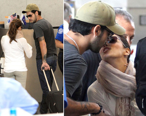 evalongoriabacio Eva Longoria bacia Eduardo allaeroporto