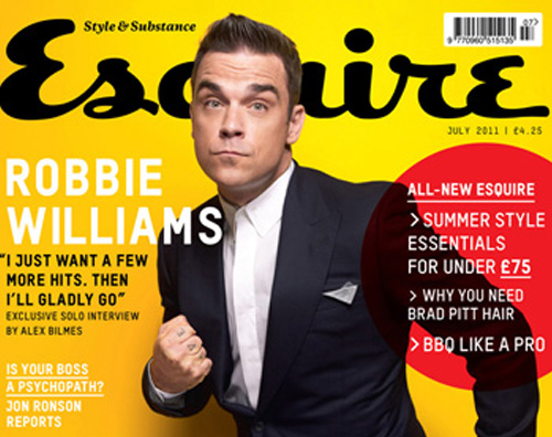 esquire robbi Robbie Williams su Esquire: tra iniezioni di testosterone e istinti maschili