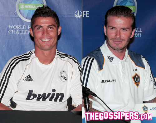 beckham ronaldo herbalife Ronaldo e Beckham presentano lHerbalife World Football Challenge